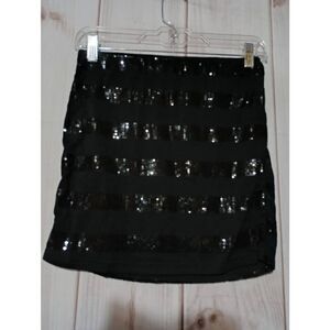 Sans Souci Skirt Ladies Small Black Mini Sequins‎